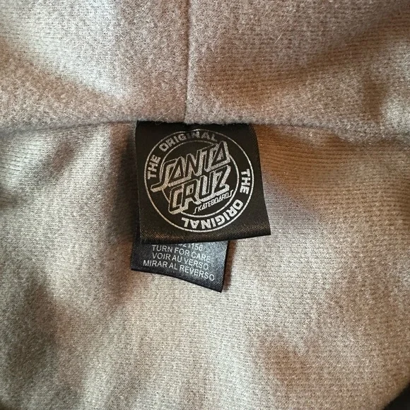 Santa Cruz Skateboards Black Windbreaker Hoodie Jacket Small Zip Up Streetwear - Picture 8 of 8